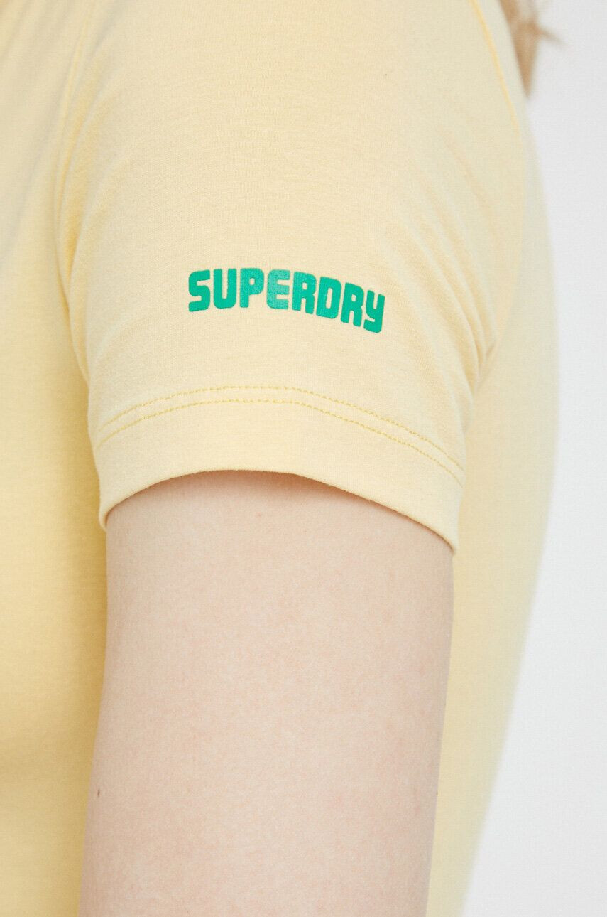 Superdry tricou femei culoarea galben - Pled.ro