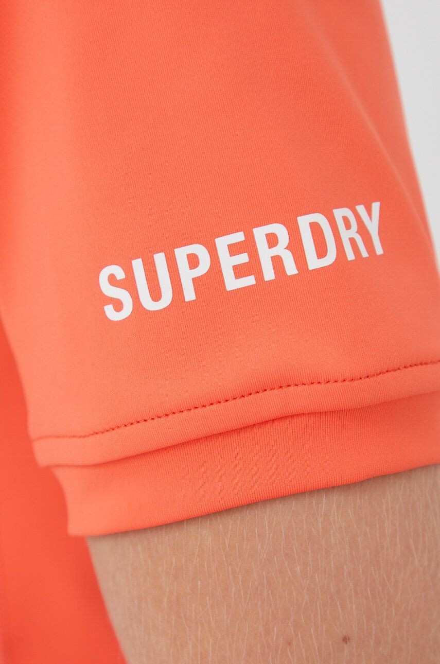 Superdry tricou femei culoarea portocaliu cu turtleneck - Pled.ro