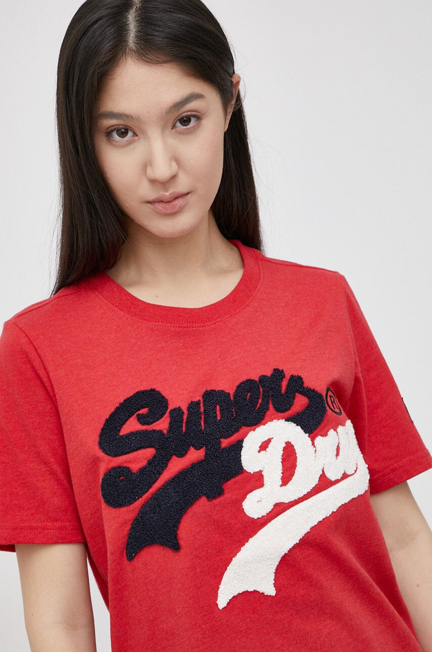 Superdry Tricou femei culoarea rosu - Pled.ro