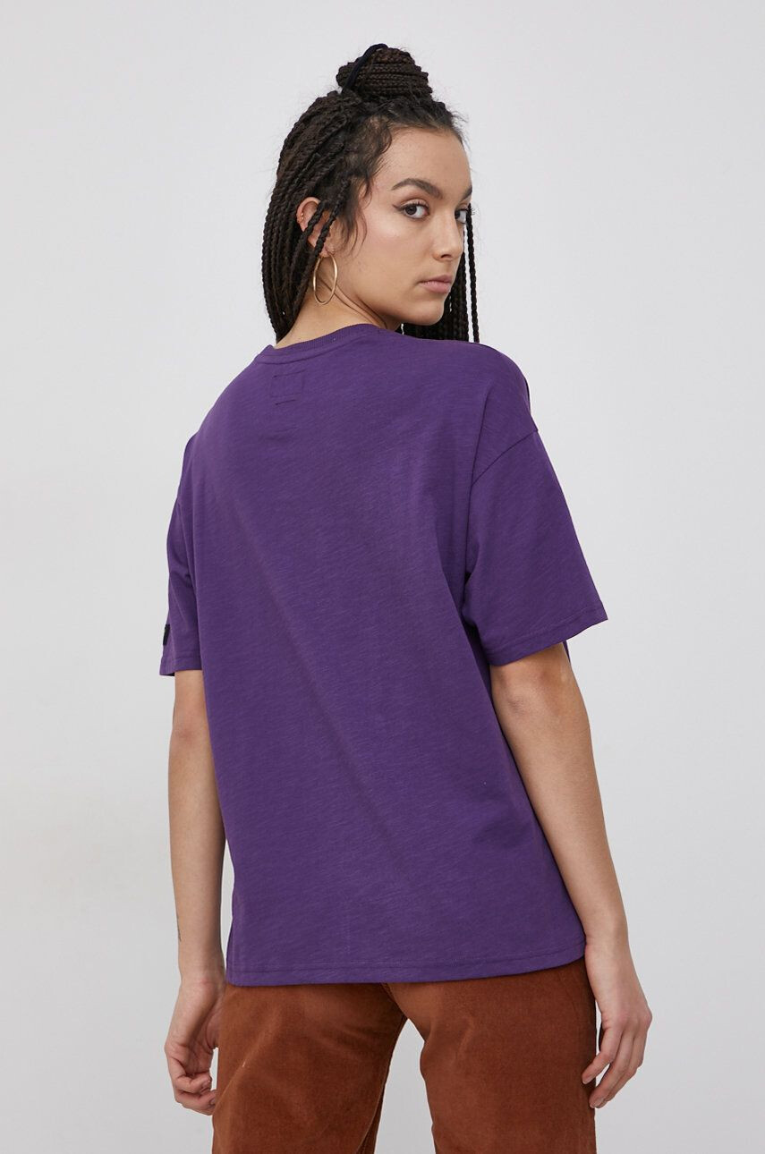 Superdry Tricou din bumbac culoarea violet - Pled.ro