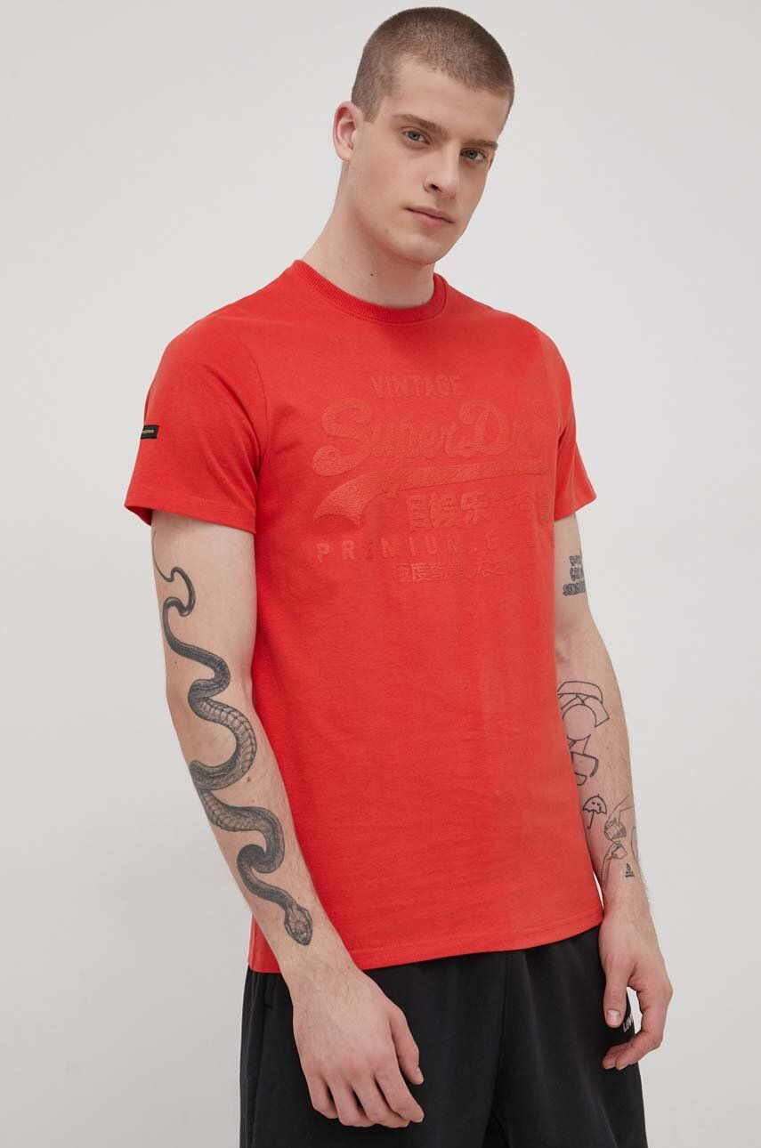 Superdry tricou din bumbac culoarea alb - Pled.ro