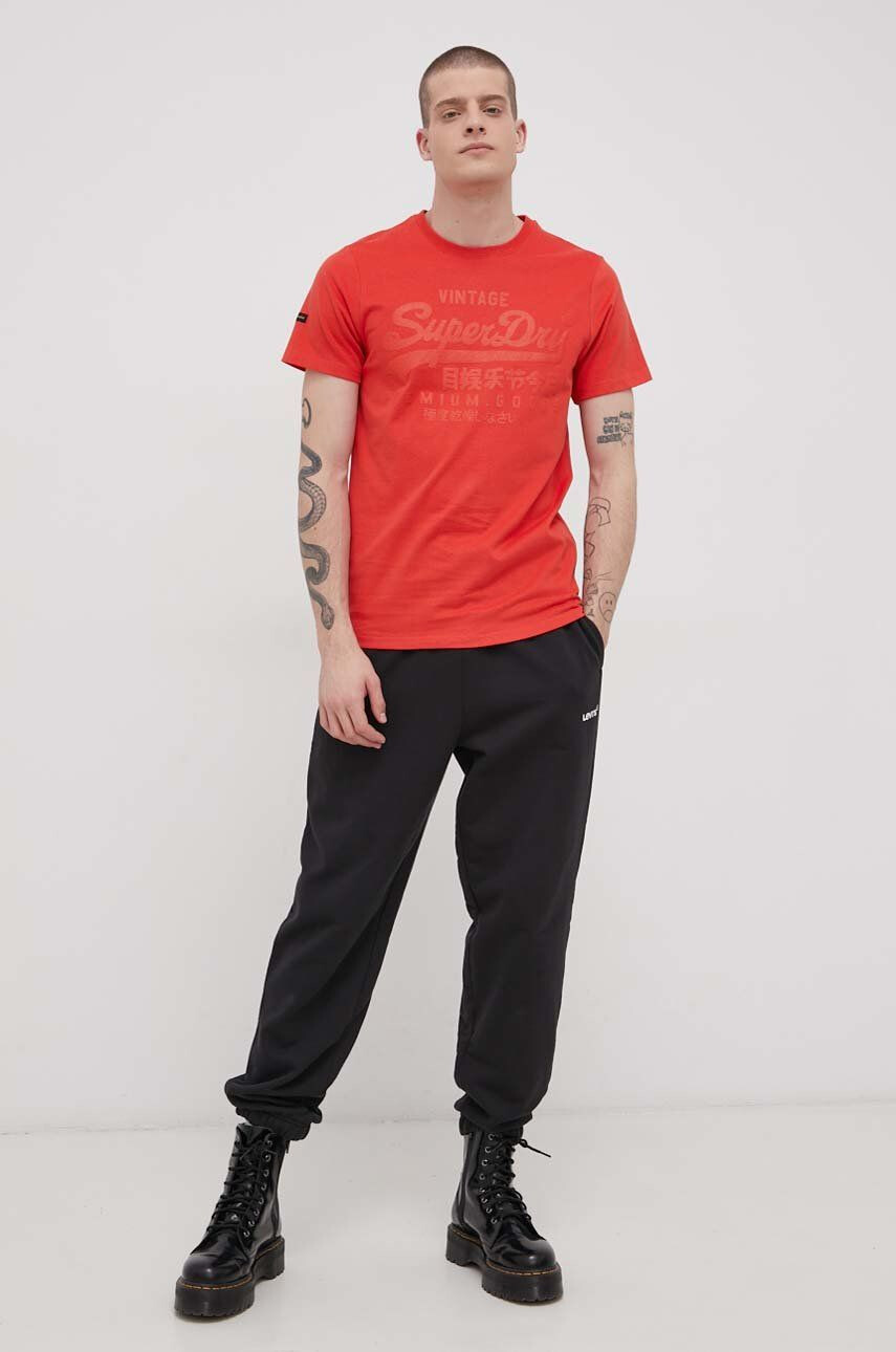 Superdry tricou din bumbac culoarea alb - Pled.ro