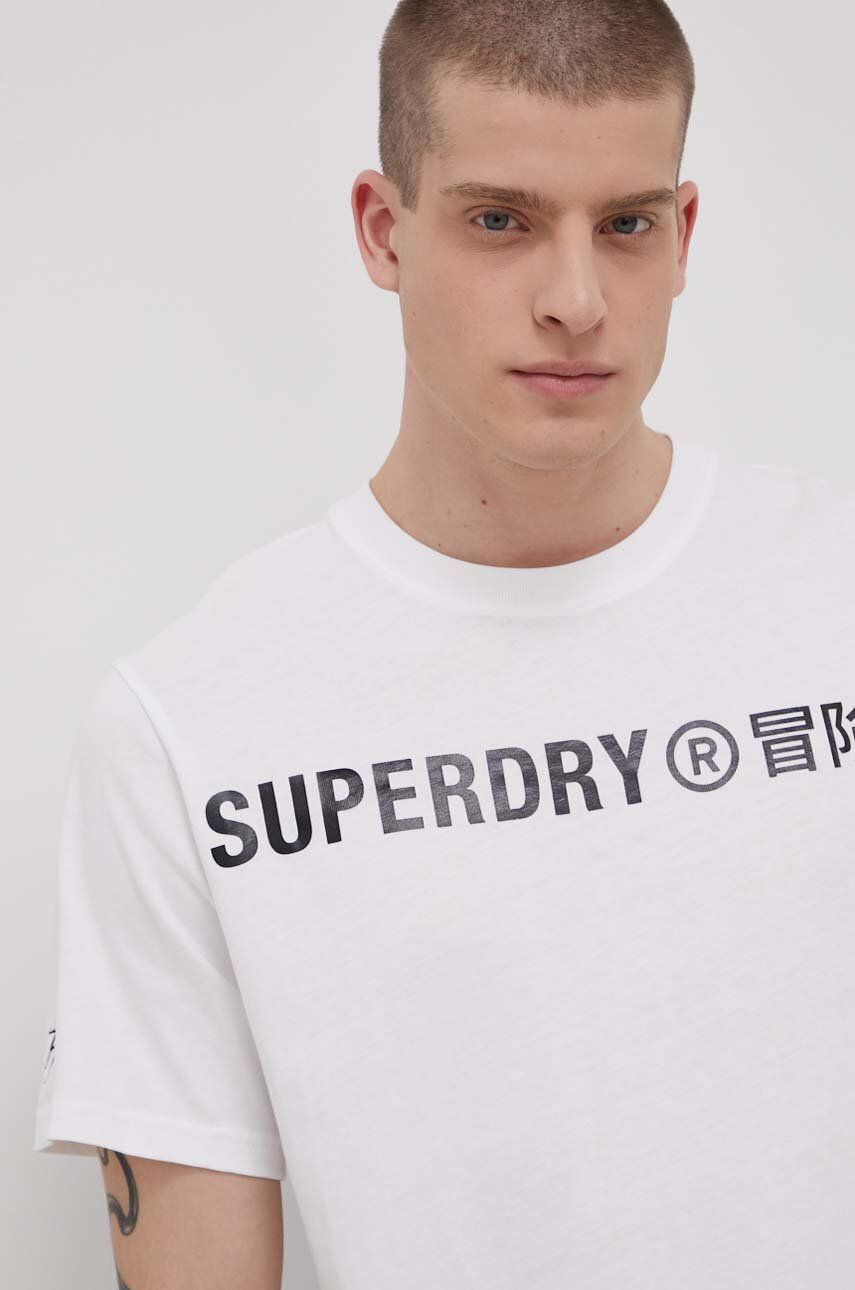 Superdry tricou din bumbac culoarea albastru marin - Pled.ro