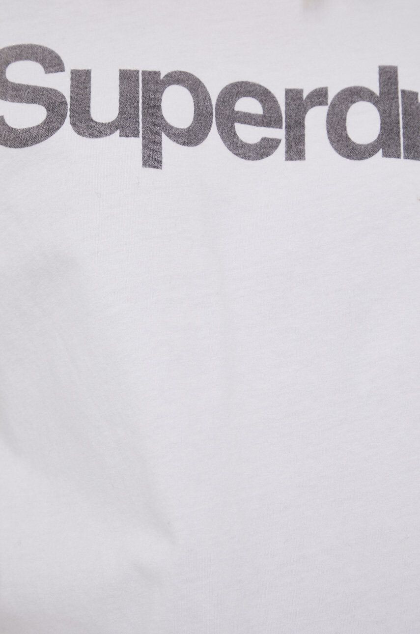 Superdry Tricou din bumbac culoarea alb - Pled.ro