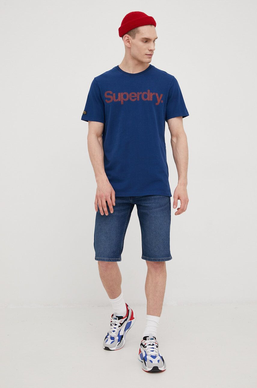 Superdry tricou din bumbac culoarea roz - Pled.ro