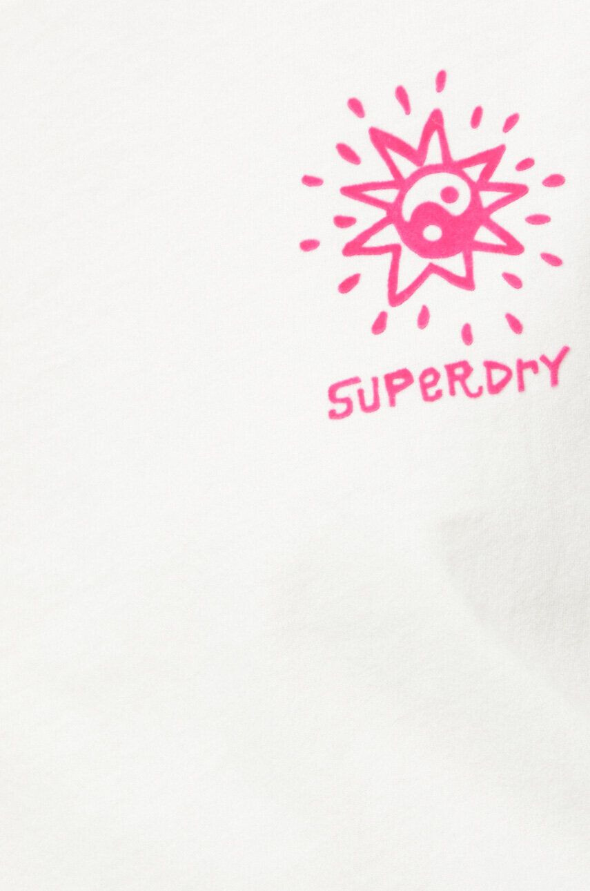 Superdry tricou din bumbac culoarea bej - Pled.ro