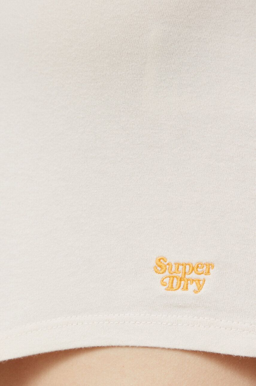 Superdry tricou din bumbac culoarea bej - Pled.ro