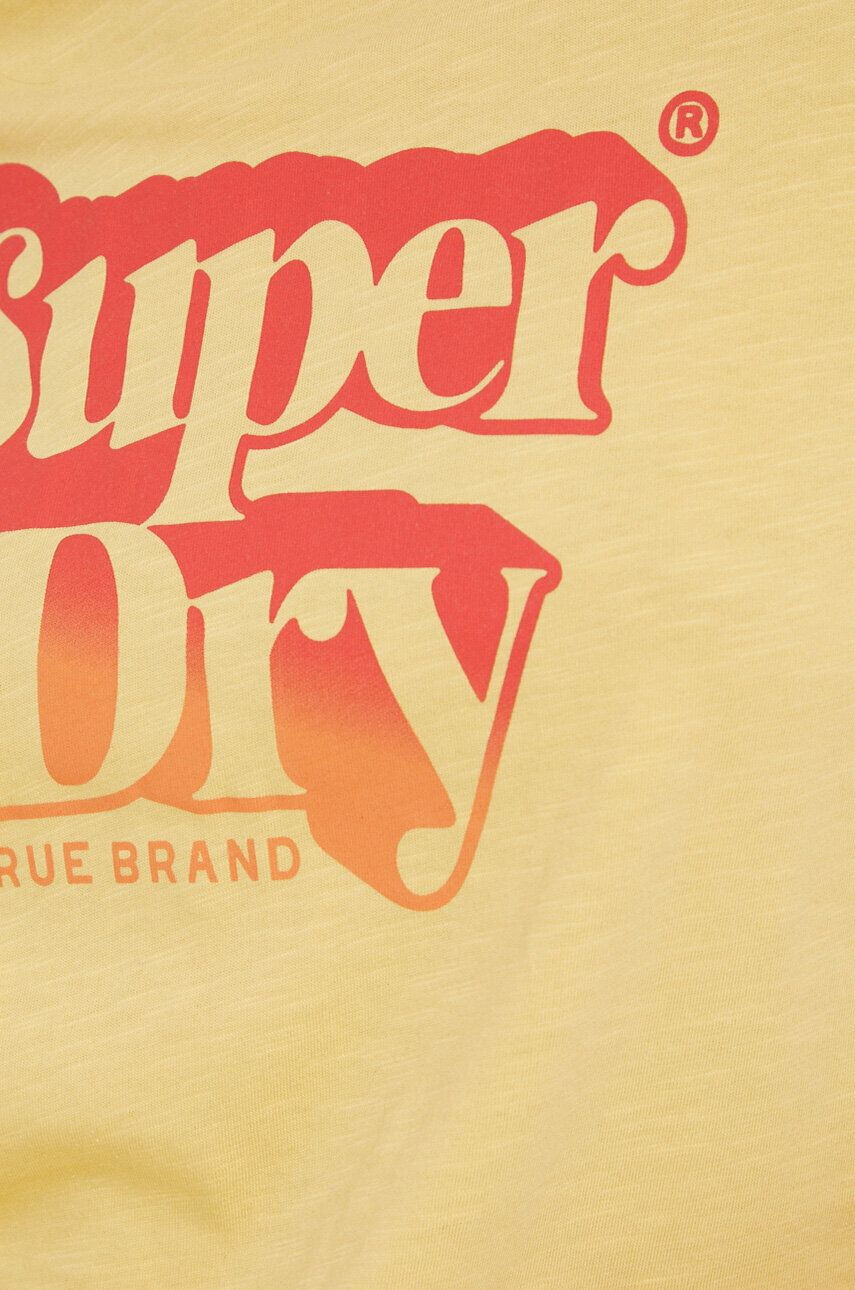 Superdry tricou din bumbac culoarea galben - Pled.ro