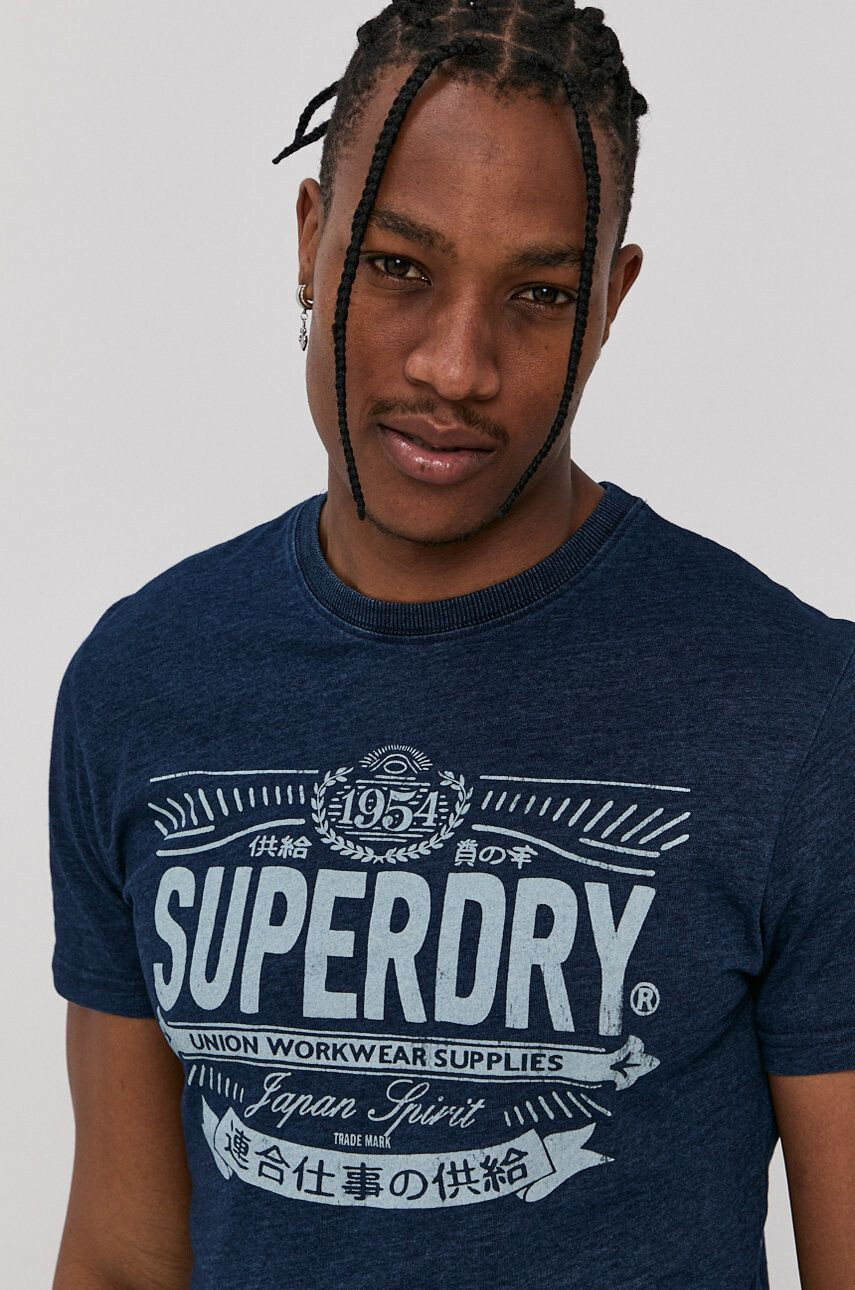 Superdry tricou din bumbac culoarea alb neted - Pled.ro