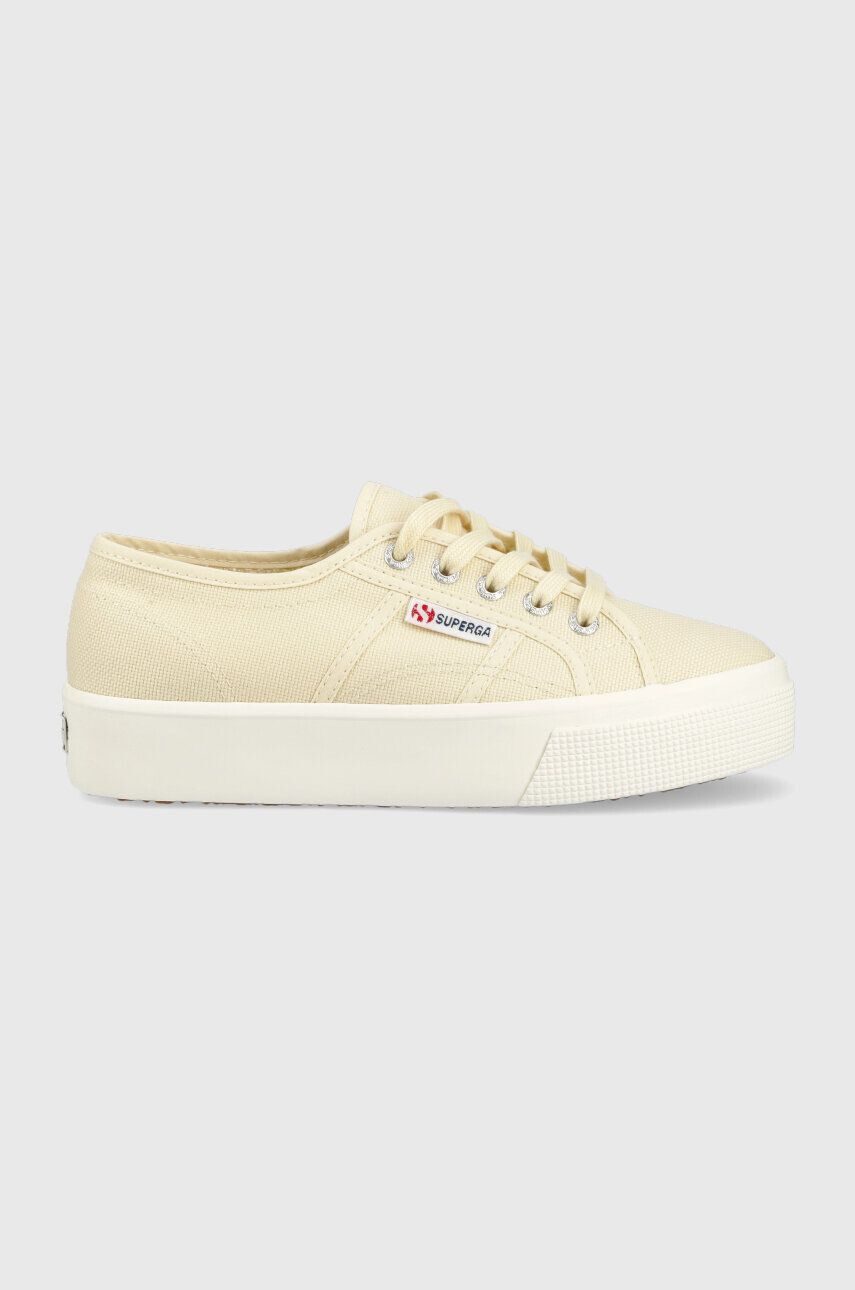 Superga tenisi 2730 MID PLATFORM femei culoarea bej S2127IW - Pled.ro