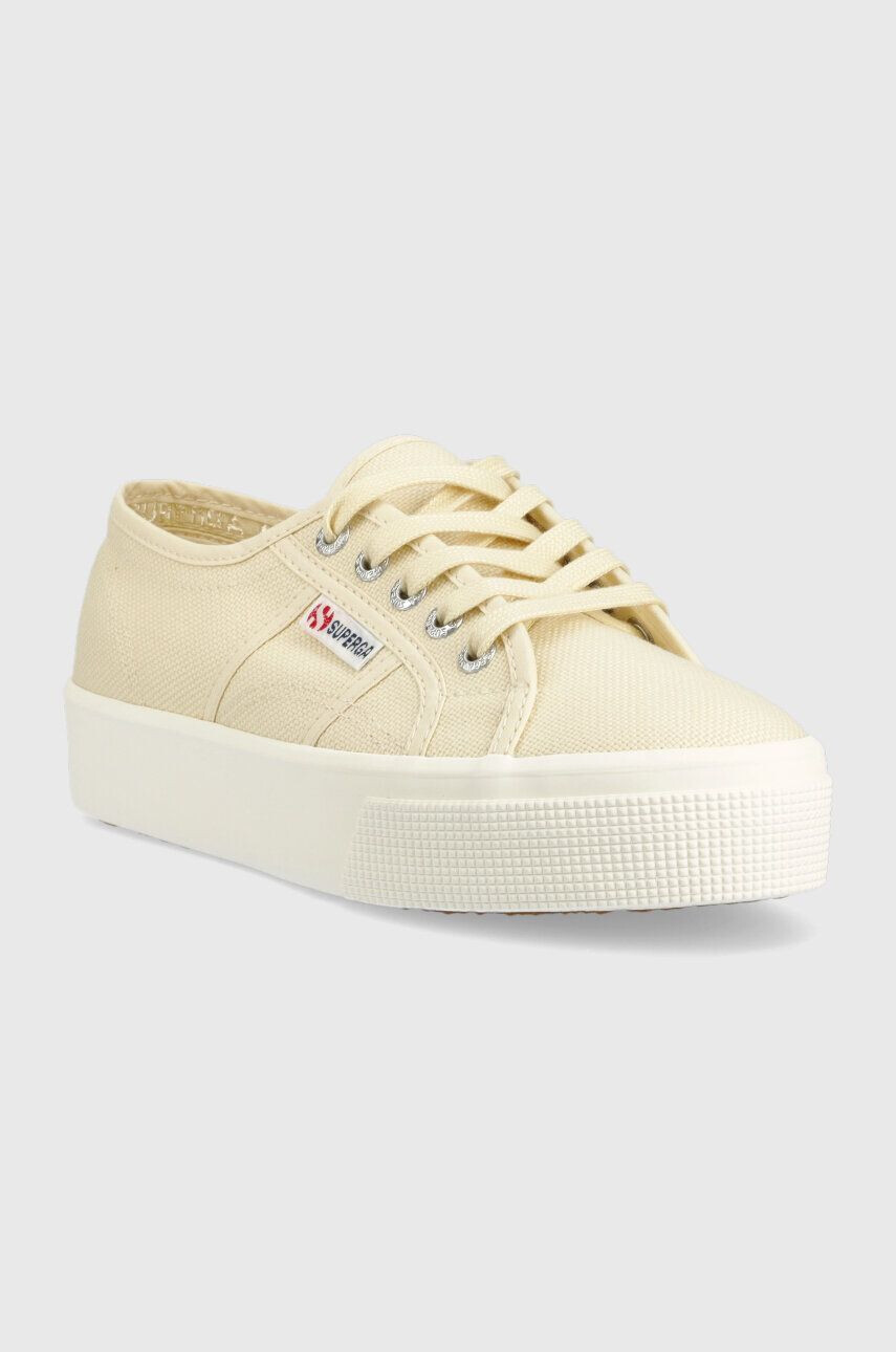 Superga tenisi 2730 MID PLATFORM femei culoarea bej S2127IW - Pled.ro