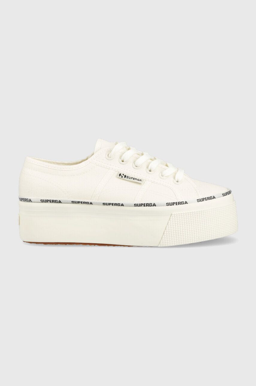 Superga tenisi 2790 LOGO PIPING femei culoarea alb S3125LW - Pled.ro