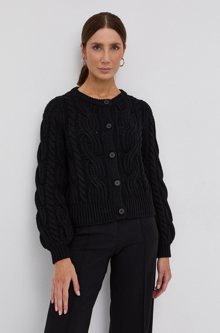 The Kooples Cardigan din lână femei culoarea negru calduros - Pled.ro