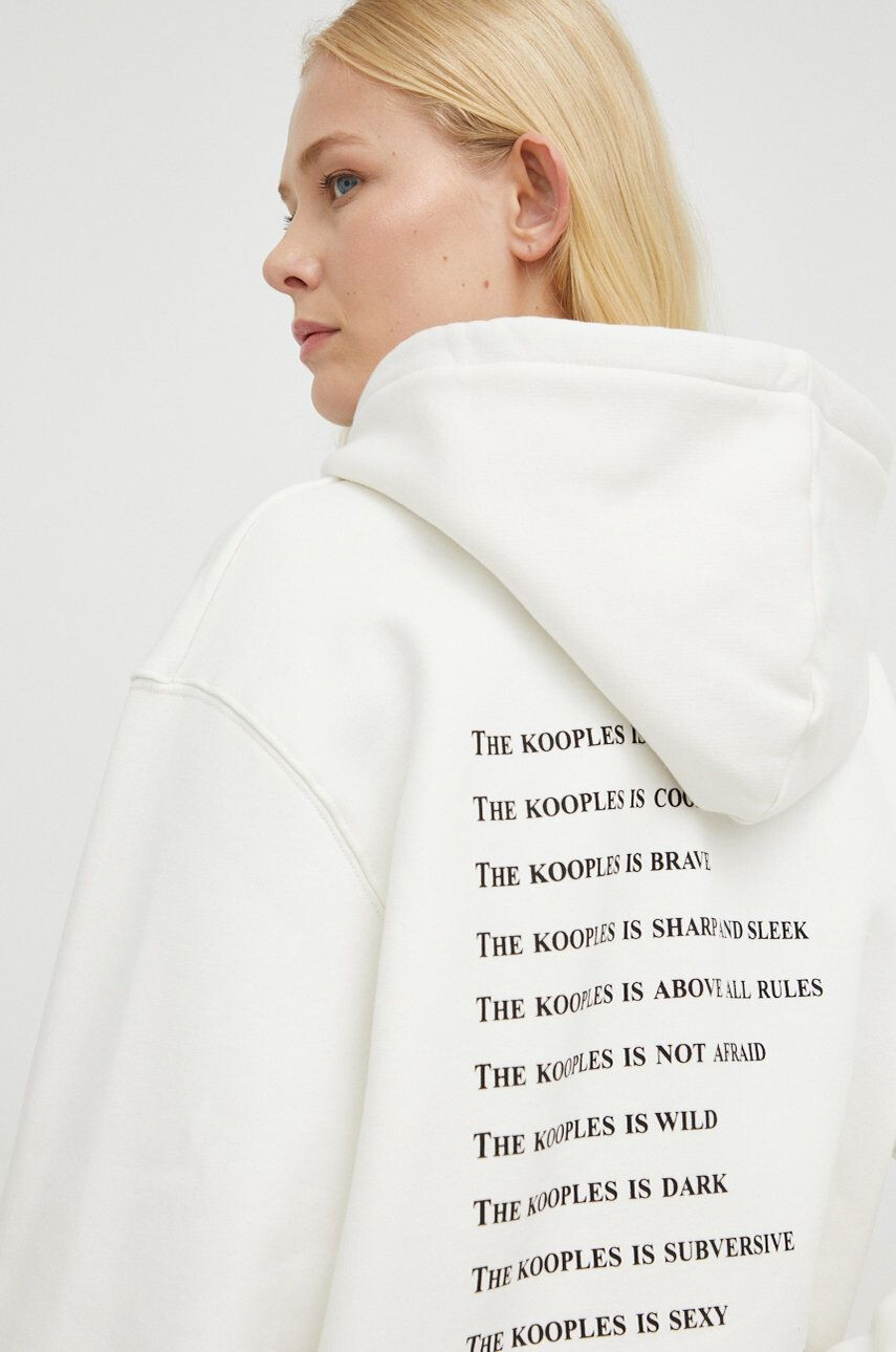 The Kooples hanorac de bumbac femei culoarea bej cu imprimeu - Pled.ro