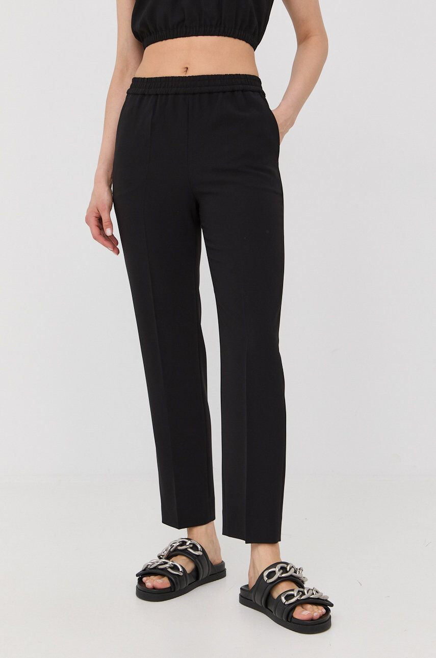 The Kooples pantaloni femei culoarea negru lat high waist - Pled.ro