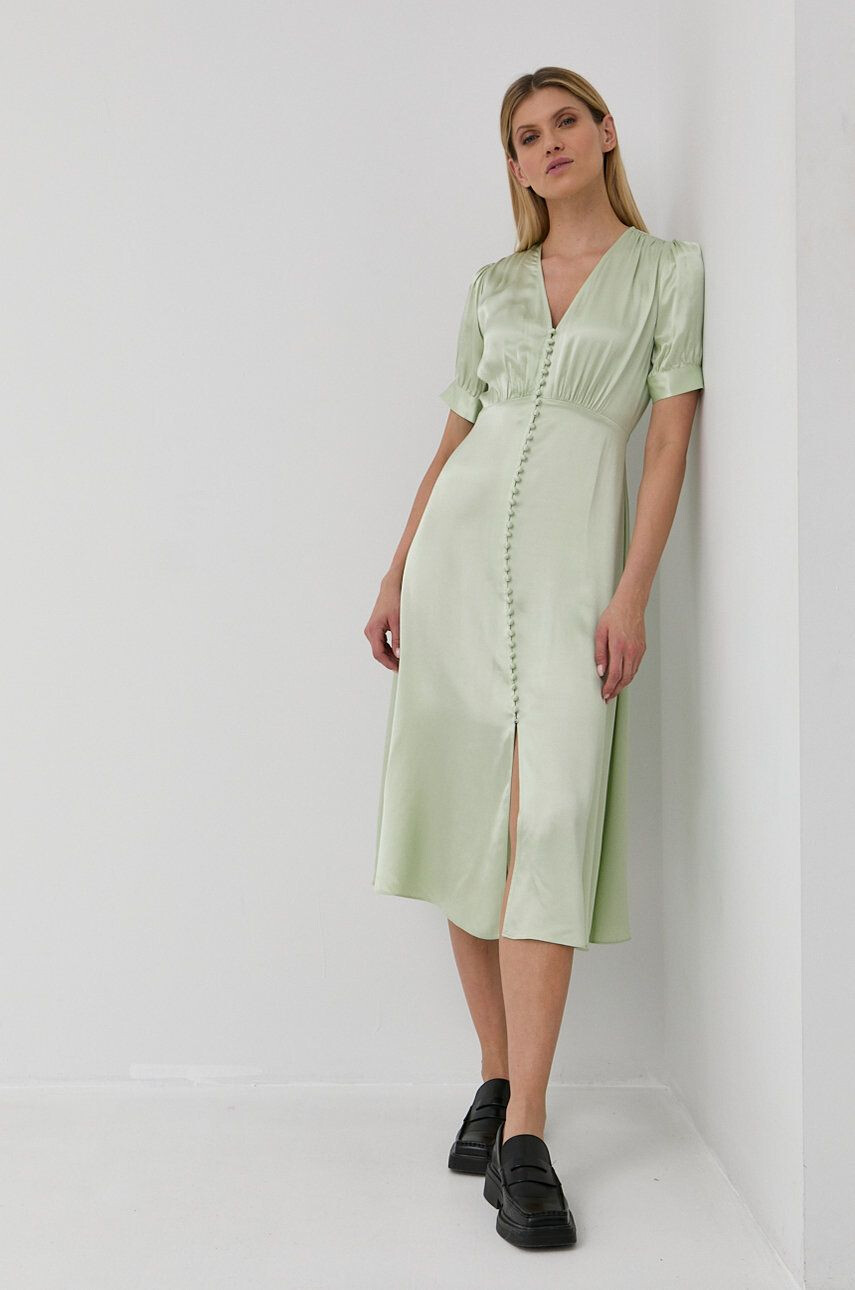 The Kooples Rochie culoarea verde midi evazata - Pled.ro