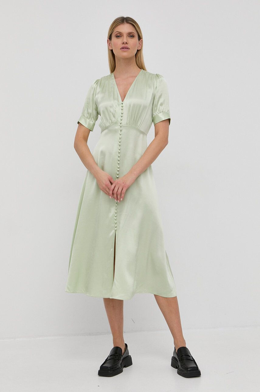 The Kooples Rochie culoarea verde midi evazata - Pled.ro