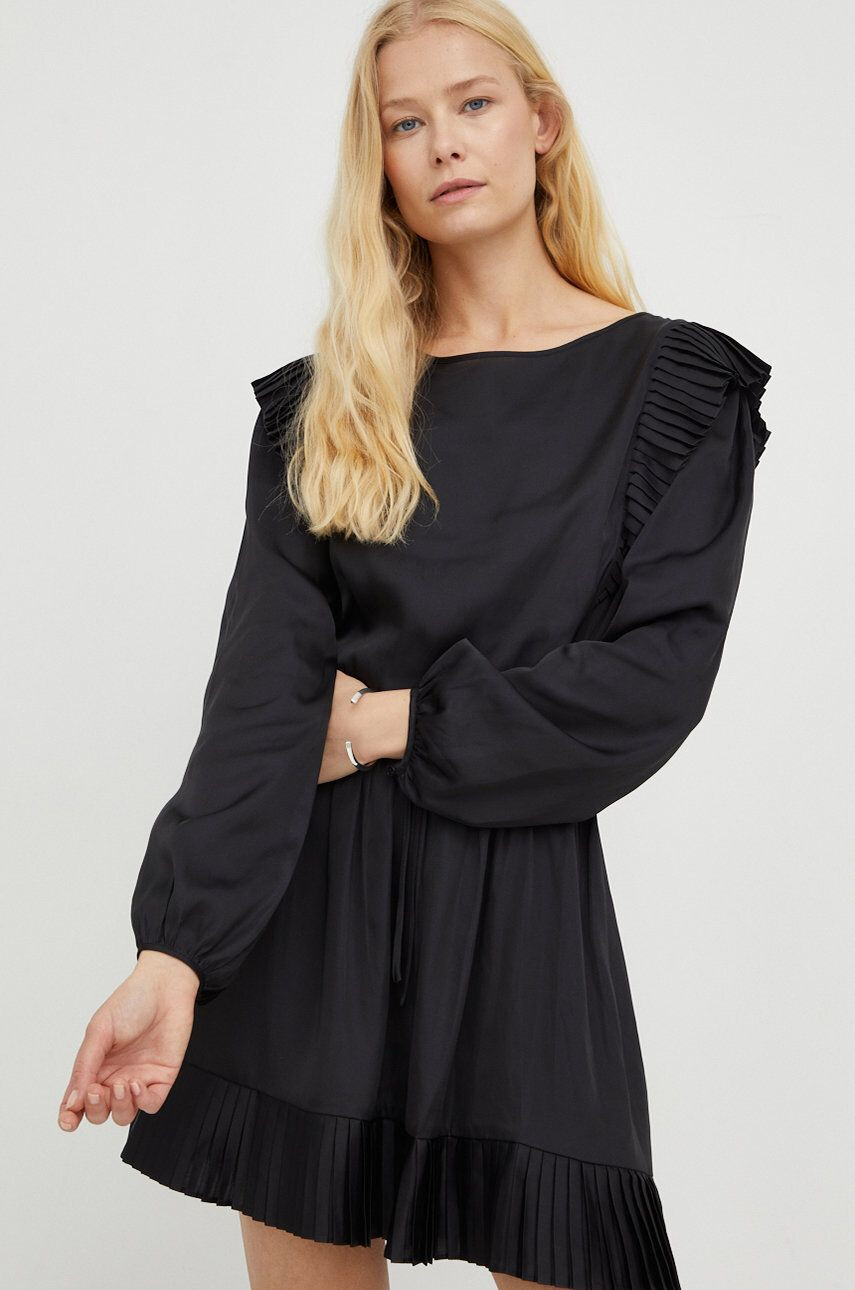 The Kooples rochie culoarea negru mini drept - Pled.ro