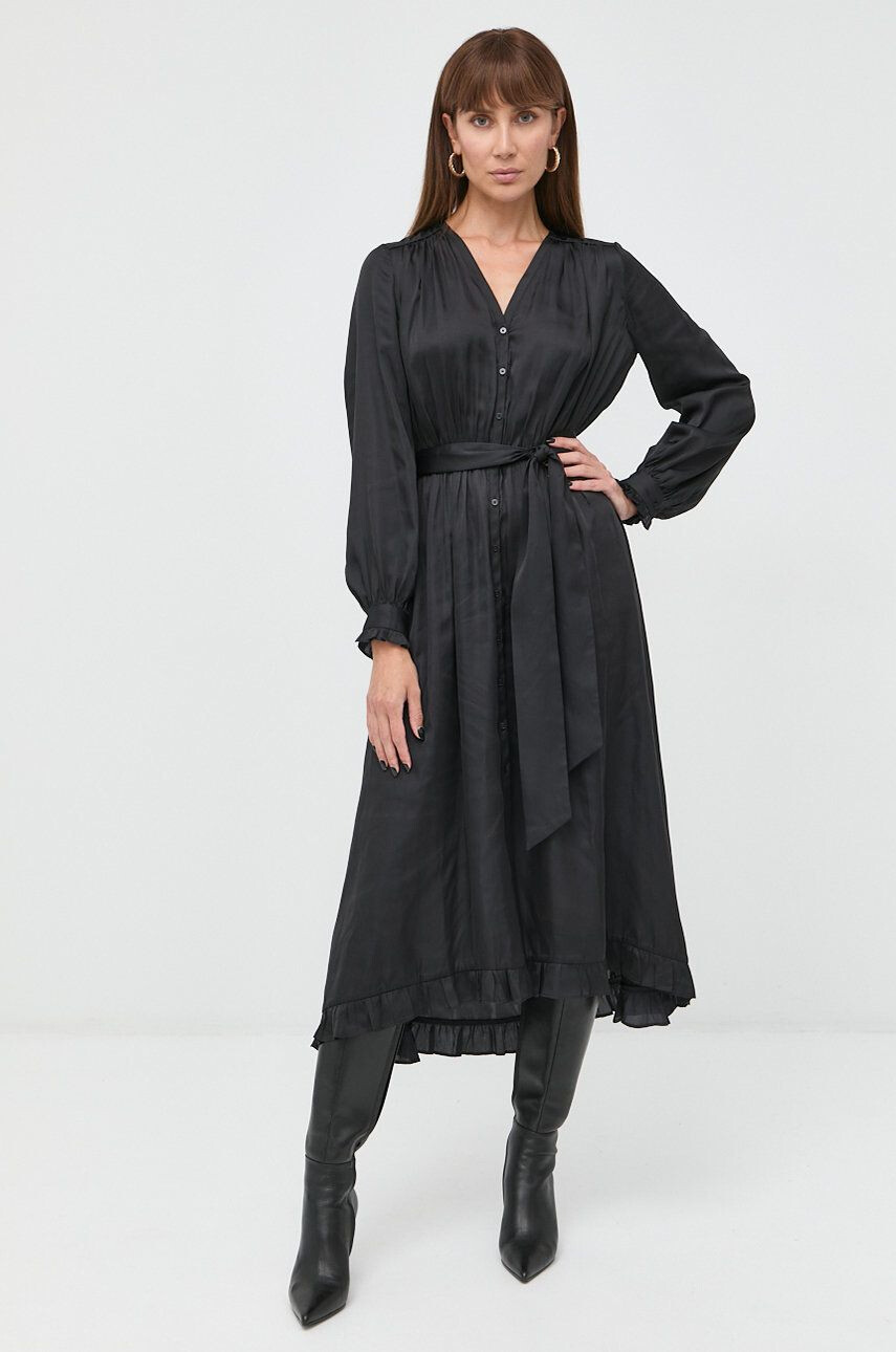 The Kooples rochie culoarea negru maxi evazati - Pled.ro