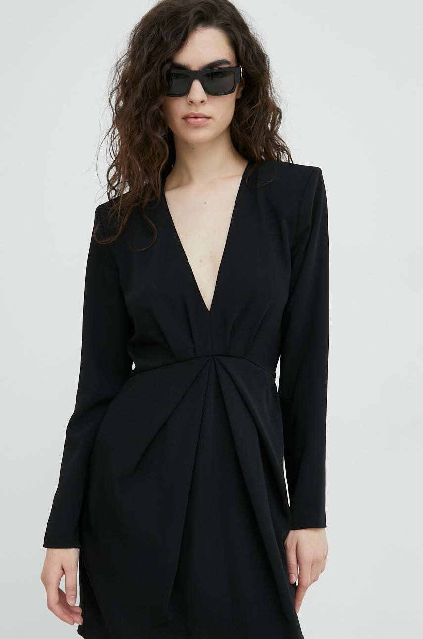 The Kooples rochie culoarea negru mini drept - Pled.ro