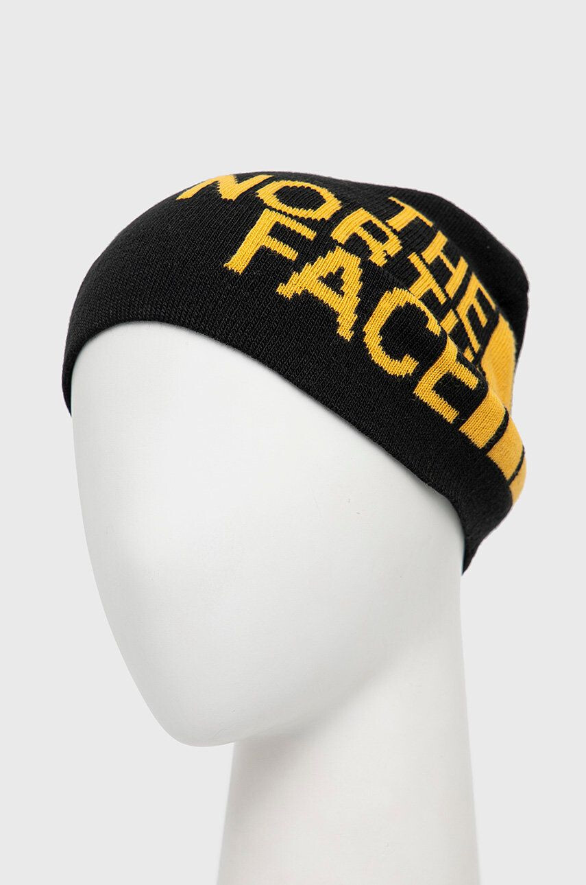 The North Face beanie cu două fețe culoarea negru din tesatura neteda - Pled.ro