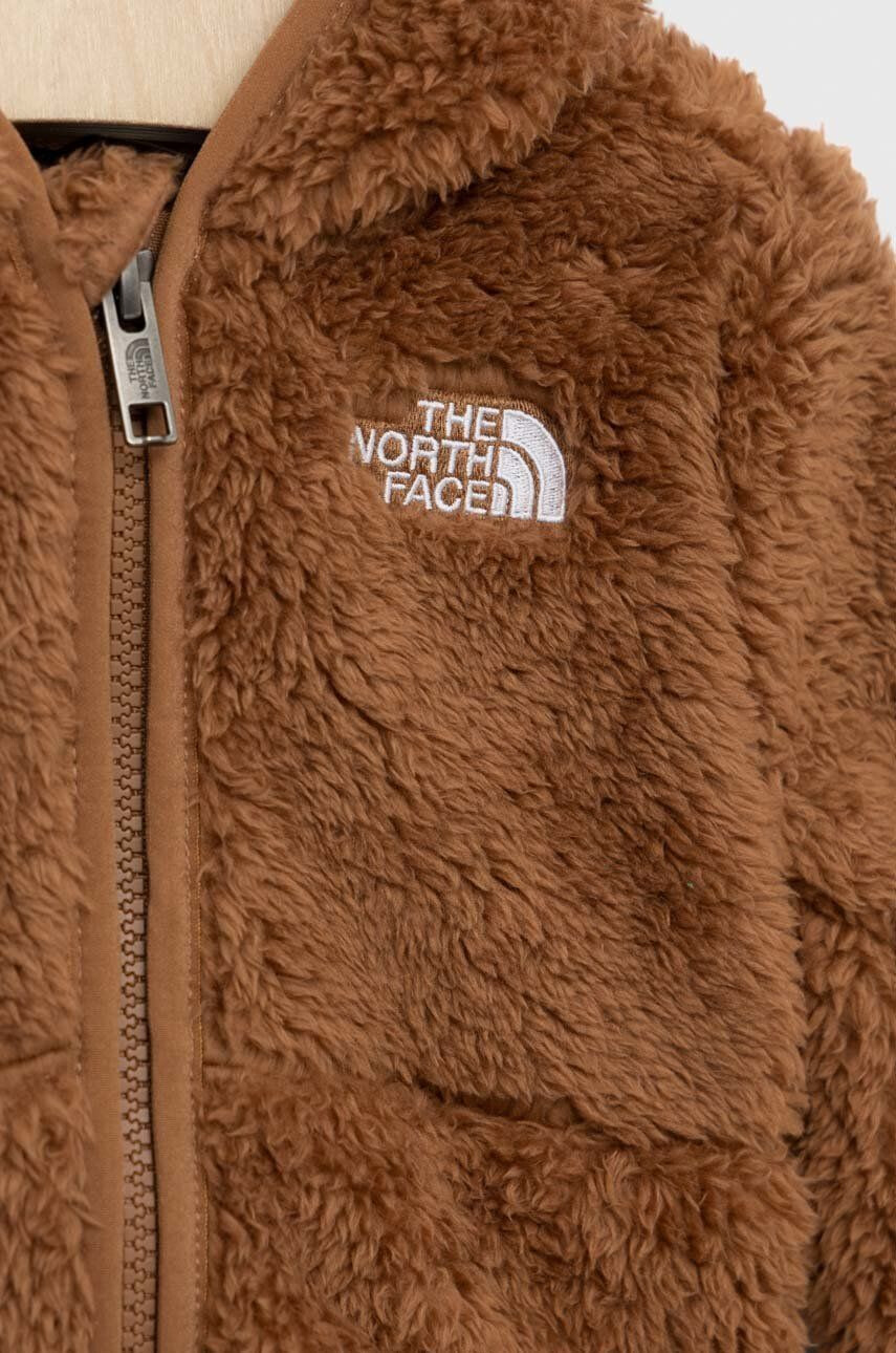 The North Face bluza bebe culoarea maro cu glugă neted - Pled.ro