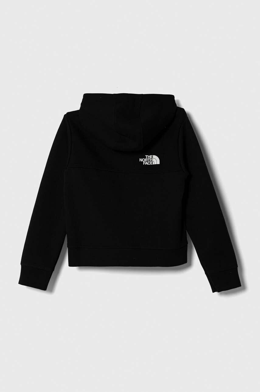 The North Face bluza copii B TNF TECH F/Z HOODIE culoarea negru cu glugă neted - Pled.ro