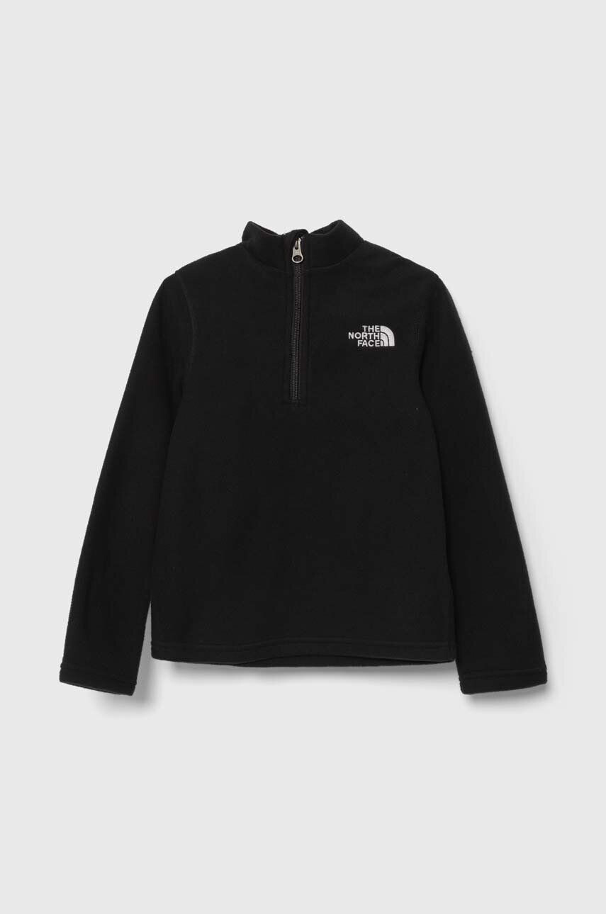 The North Face bluza copii GLACIER FLEECE 1/4 ZIP culoarea negru cu imprimeu - Pled.ro