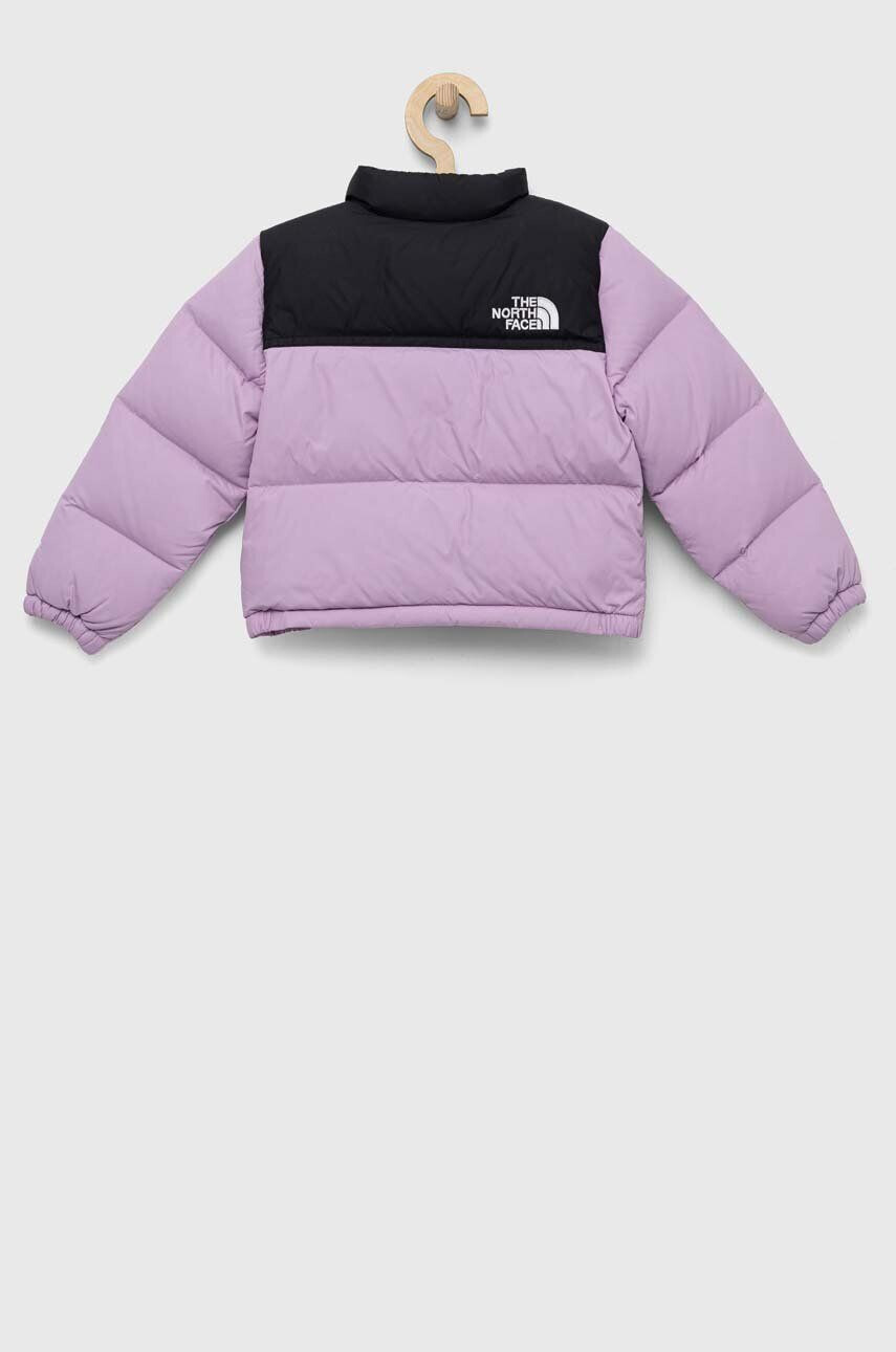 The North Face geaca de puf pentru copii culoarea violet - Pled.ro