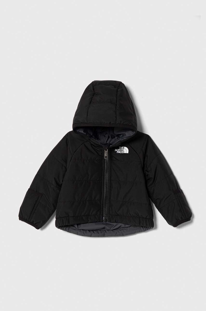 The North Face geacă reversibilă pentru bebeluși REVERSIBLE PERRITO HOODED JACKET culoarea negru - Pled.ro