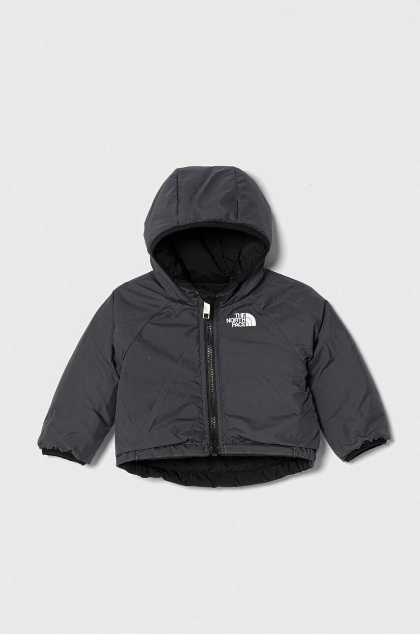 The North Face geacă reversibilă pentru bebeluși REVERSIBLE PERRITO HOODED JACKET culoarea negru - Pled.ro