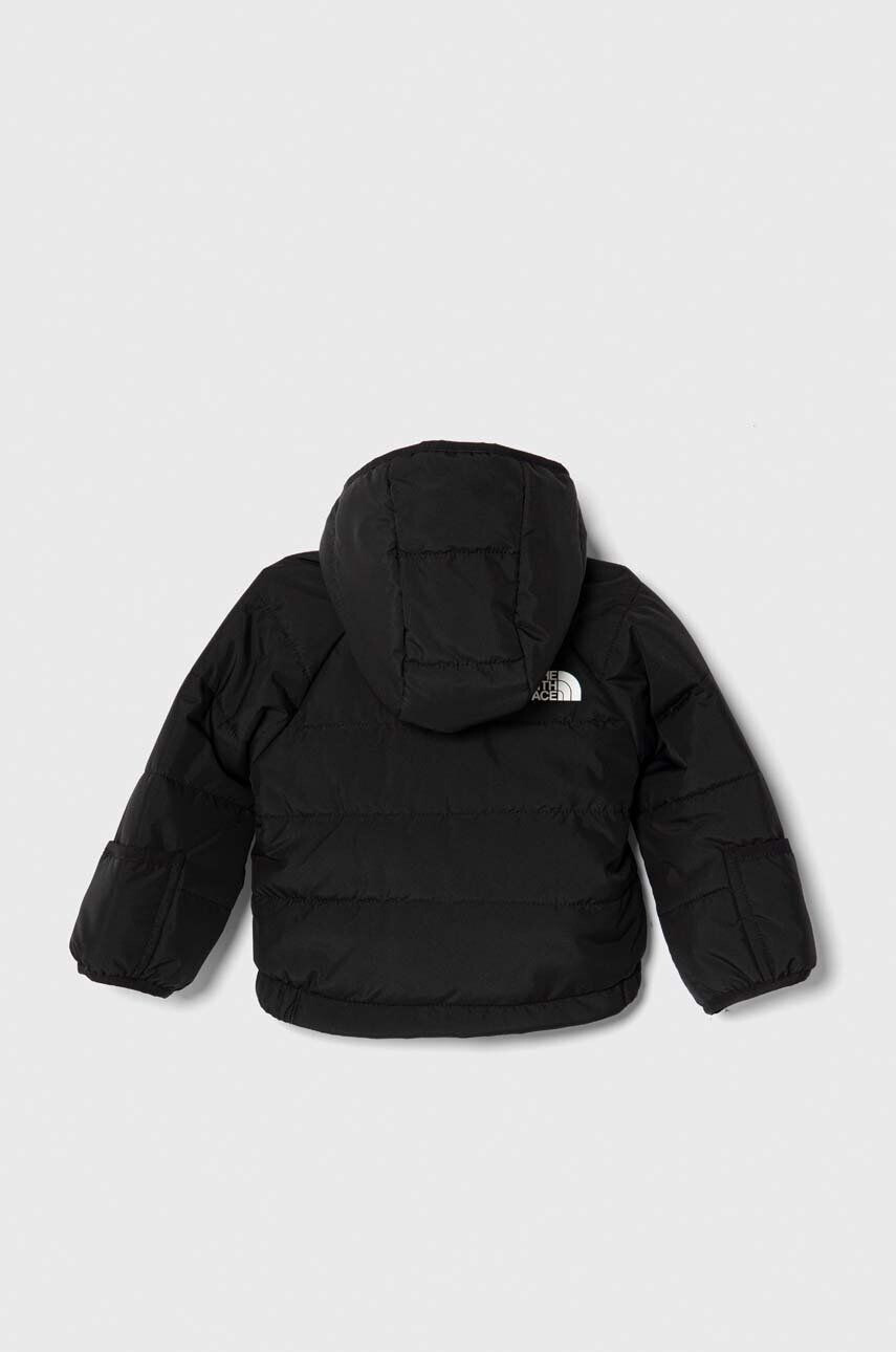 The North Face geacă reversibilă pentru bebeluși REVERSIBLE PERRITO HOODED JACKET culoarea negru - Pled.ro