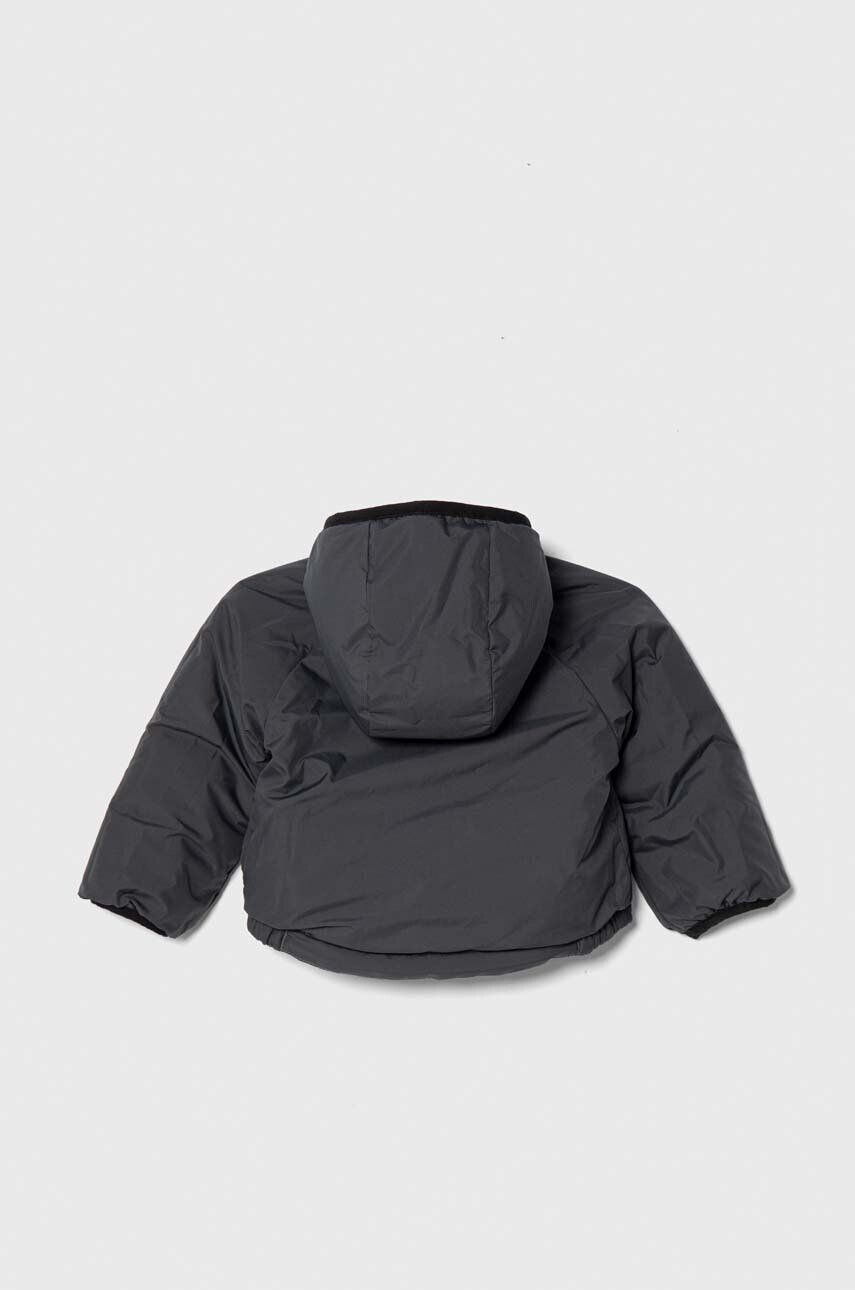 The North Face geacă reversibilă pentru bebeluși REVERSIBLE PERRITO HOODED JACKET culoarea negru - Pled.ro