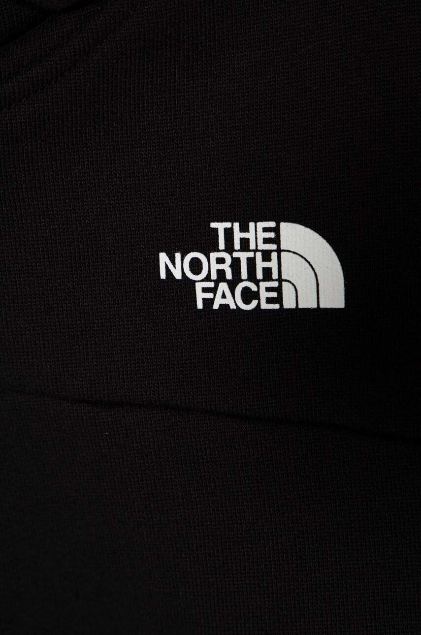 The North Face hanorac de bumbac pentru copii G DREW PEAK CROP P/O HOODIE culoarea negru cu glugă neted - Pled.ro