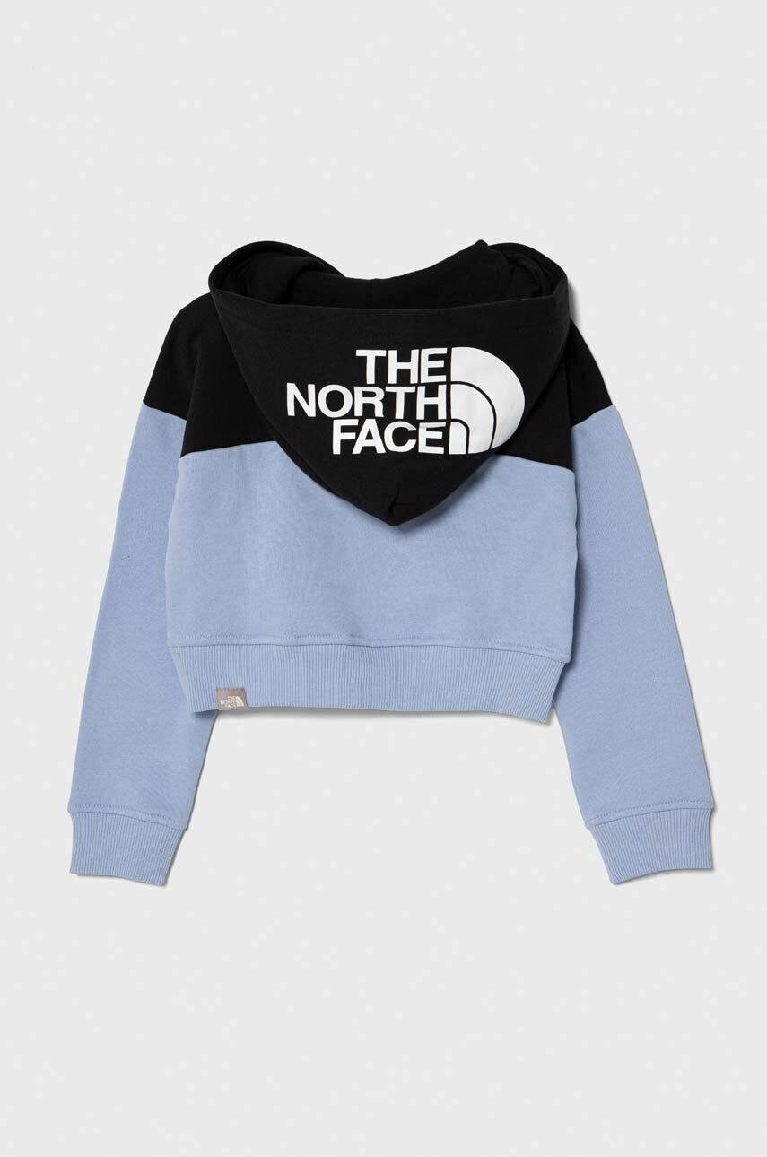 The North Face hanorac de bumbac pentru copii G DREW PEAK CROP P/O HOODIE cu glugă neted - Pled.ro