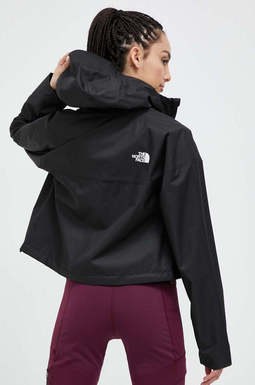 The North Face jacheta de exterior Cropped Quest culoarea negru de tranzitie oversize - Pled.ro