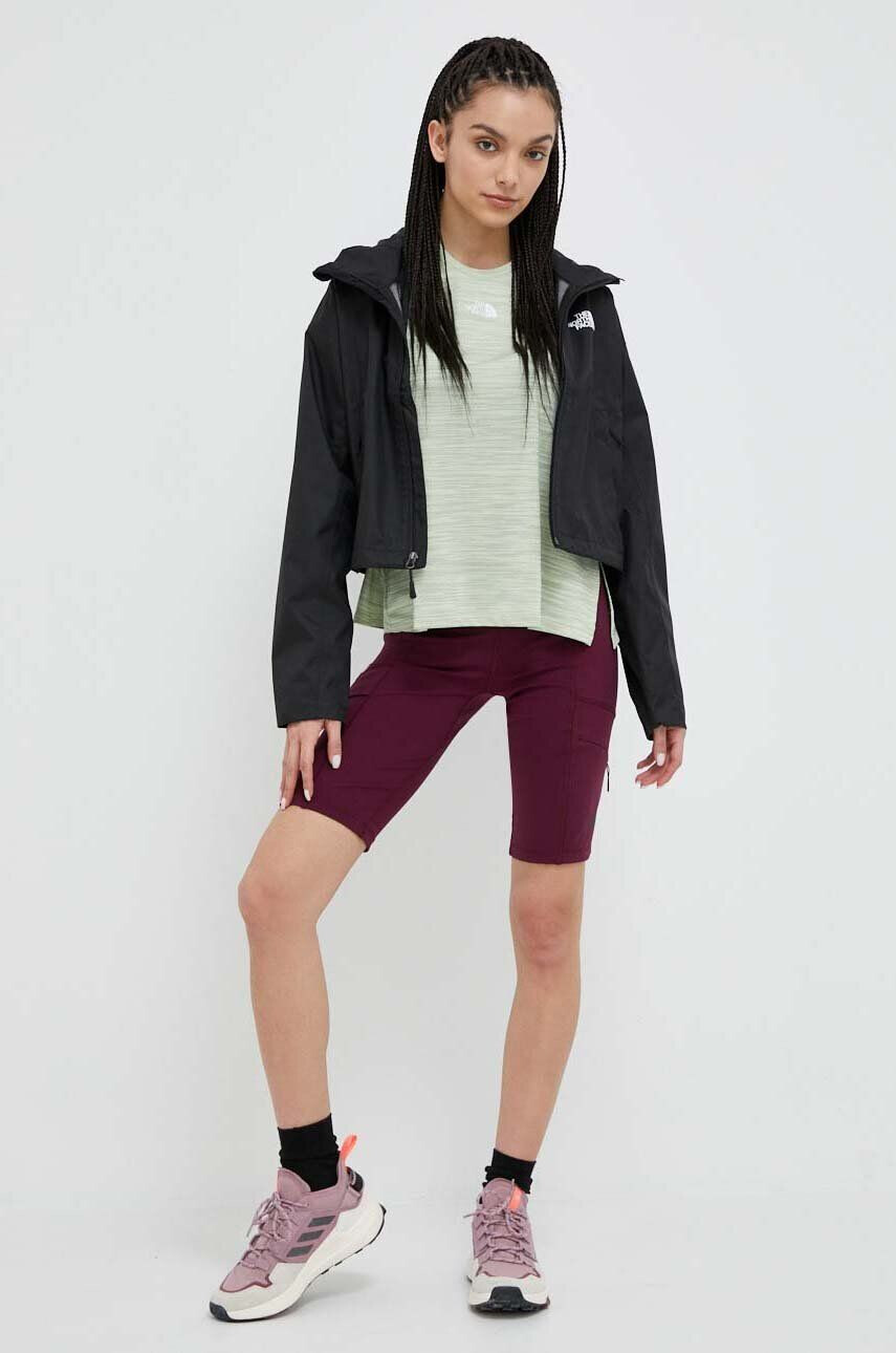 The North Face jacheta de exterior Cropped Quest culoarea negru de tranzitie oversize - Pled.ro