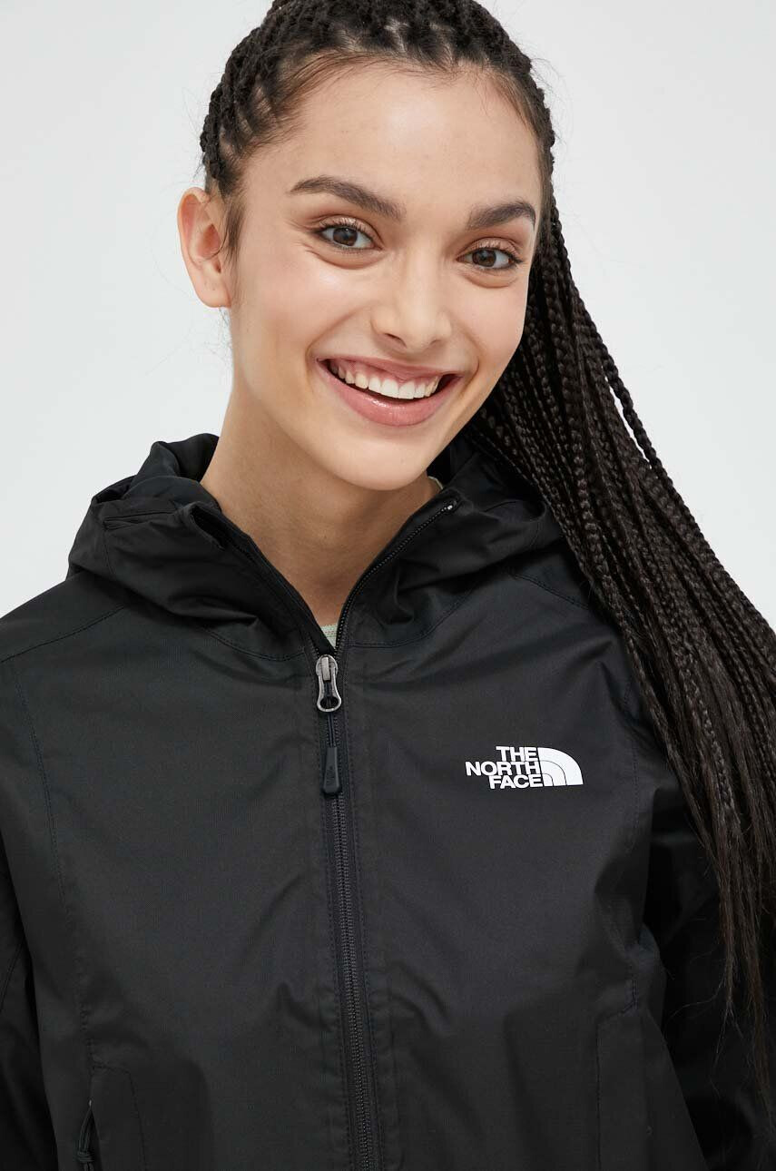 The North Face jacheta de exterior Cropped Quest culoarea negru de tranzitie oversize - Pled.ro