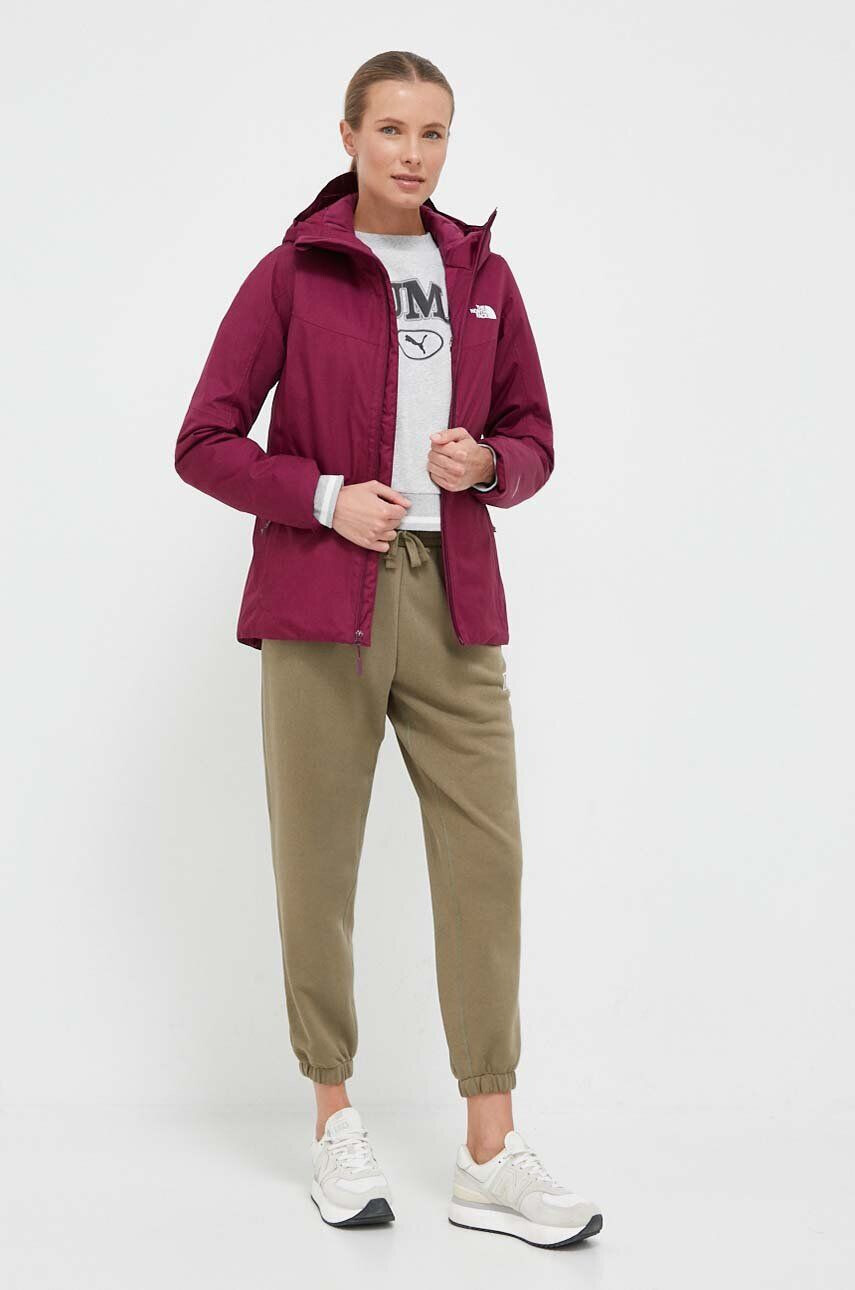 The North Face jacheta de exterior Quest culoarea bordo - Pled.ro