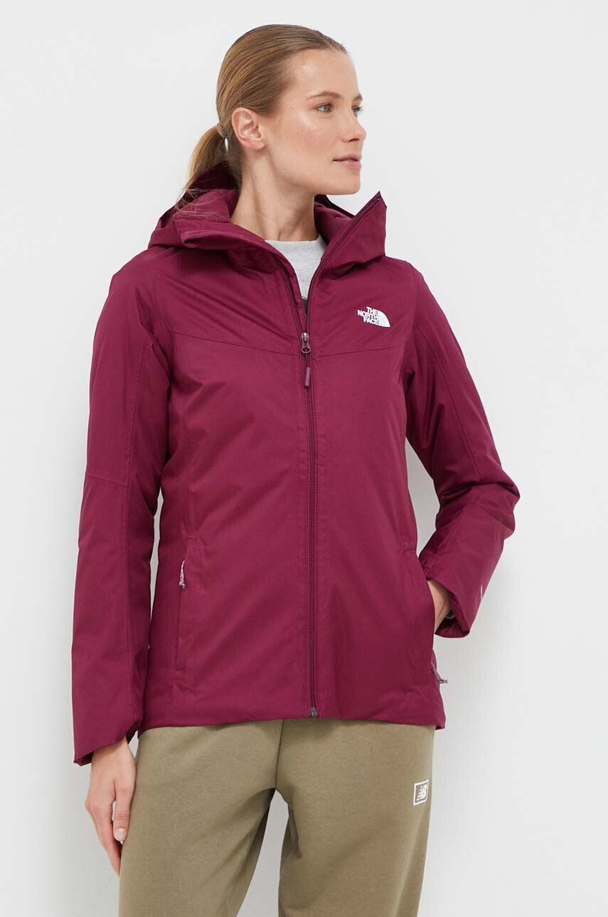 The North Face jacheta de exterior Quest culoarea bordo - Pled.ro