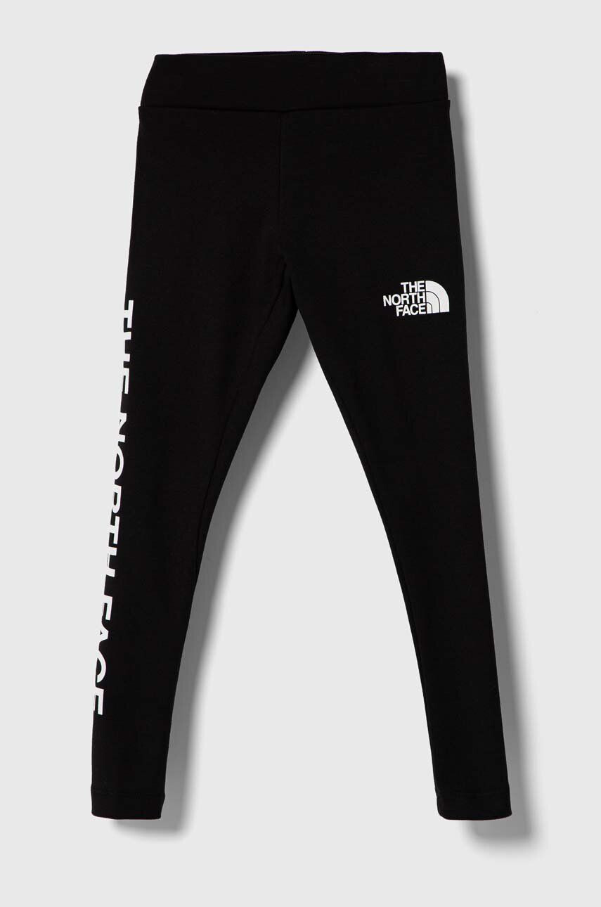 The North Face leggins copii GRAPHIC LEGGINGS culoarea negru cu imprimeu - Pled.ro