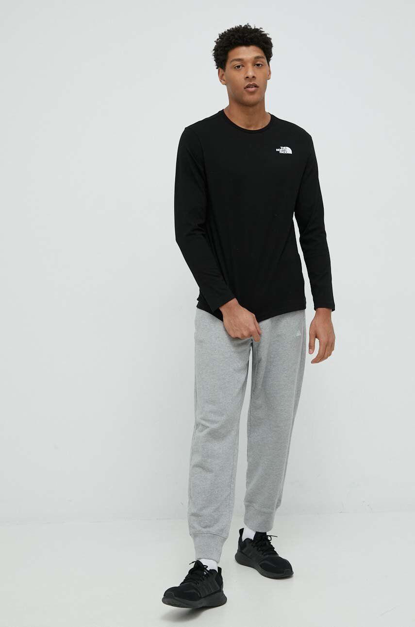 The North Face Longsleeve bărbați culoarea negru cu imprimeu - Pled.ro