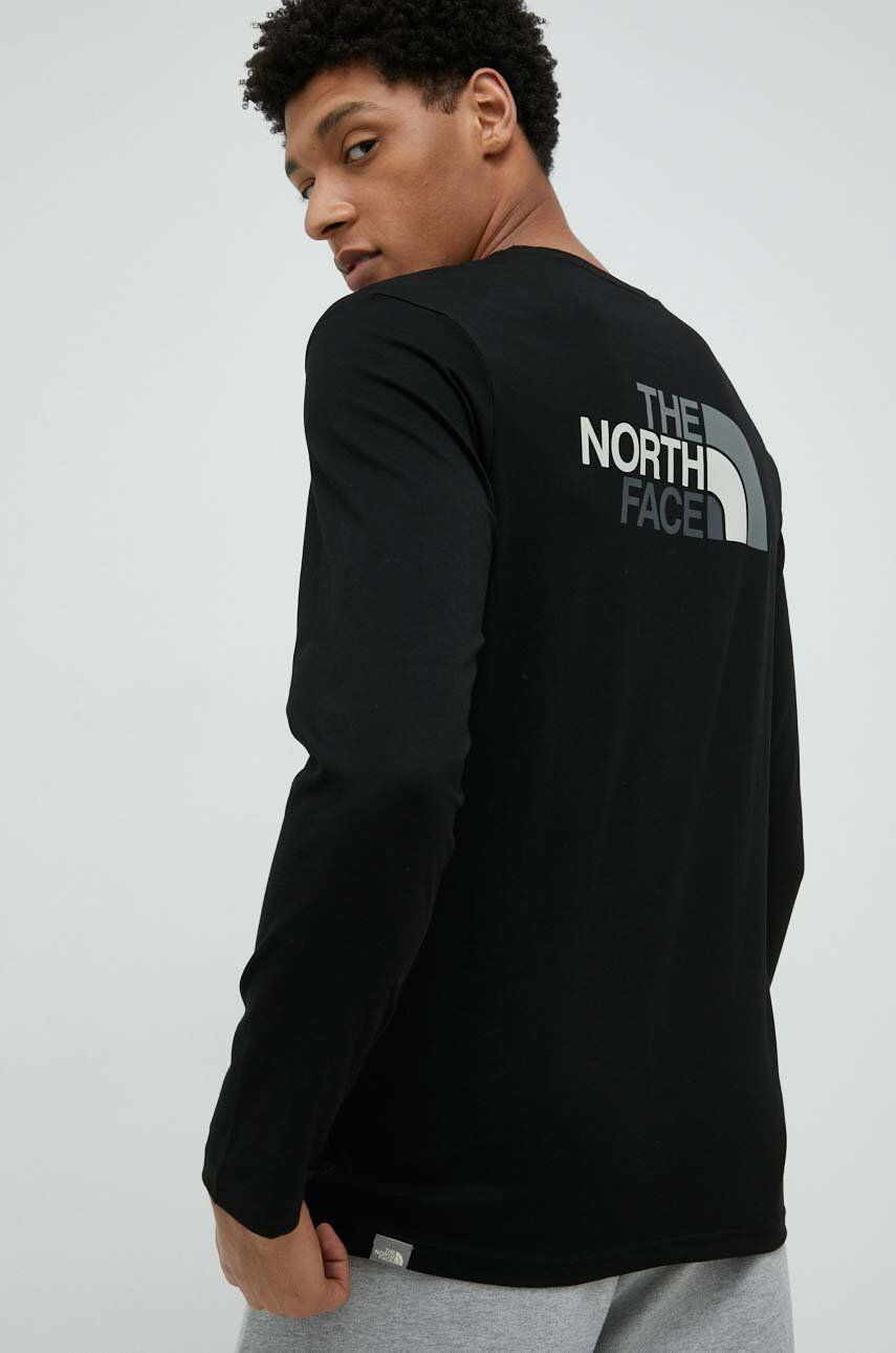 The North Face Longsleeve bărbați culoarea negru cu imprimeu - Pled.ro