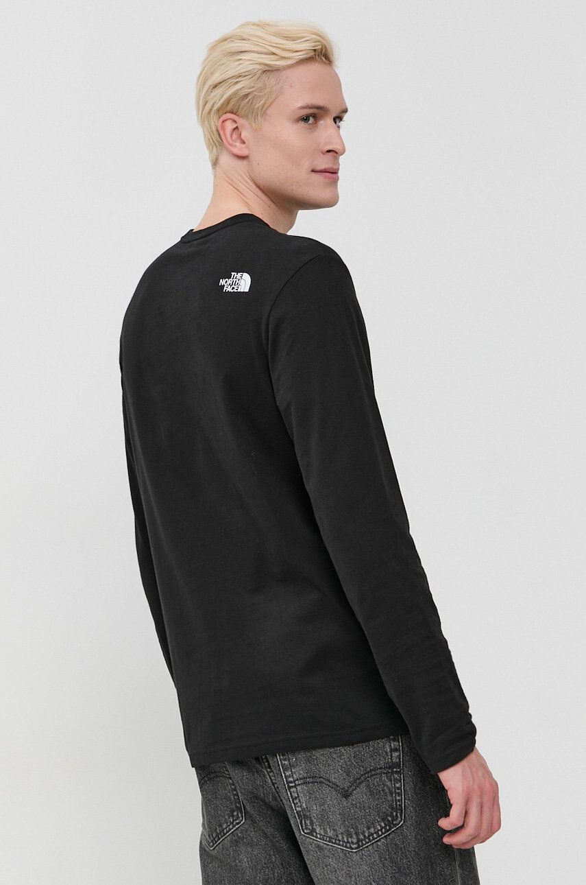 The North Face Longsleeve din bumbac culoarea negru material neted NF0A37FTJK31-JK31 - Pled.ro