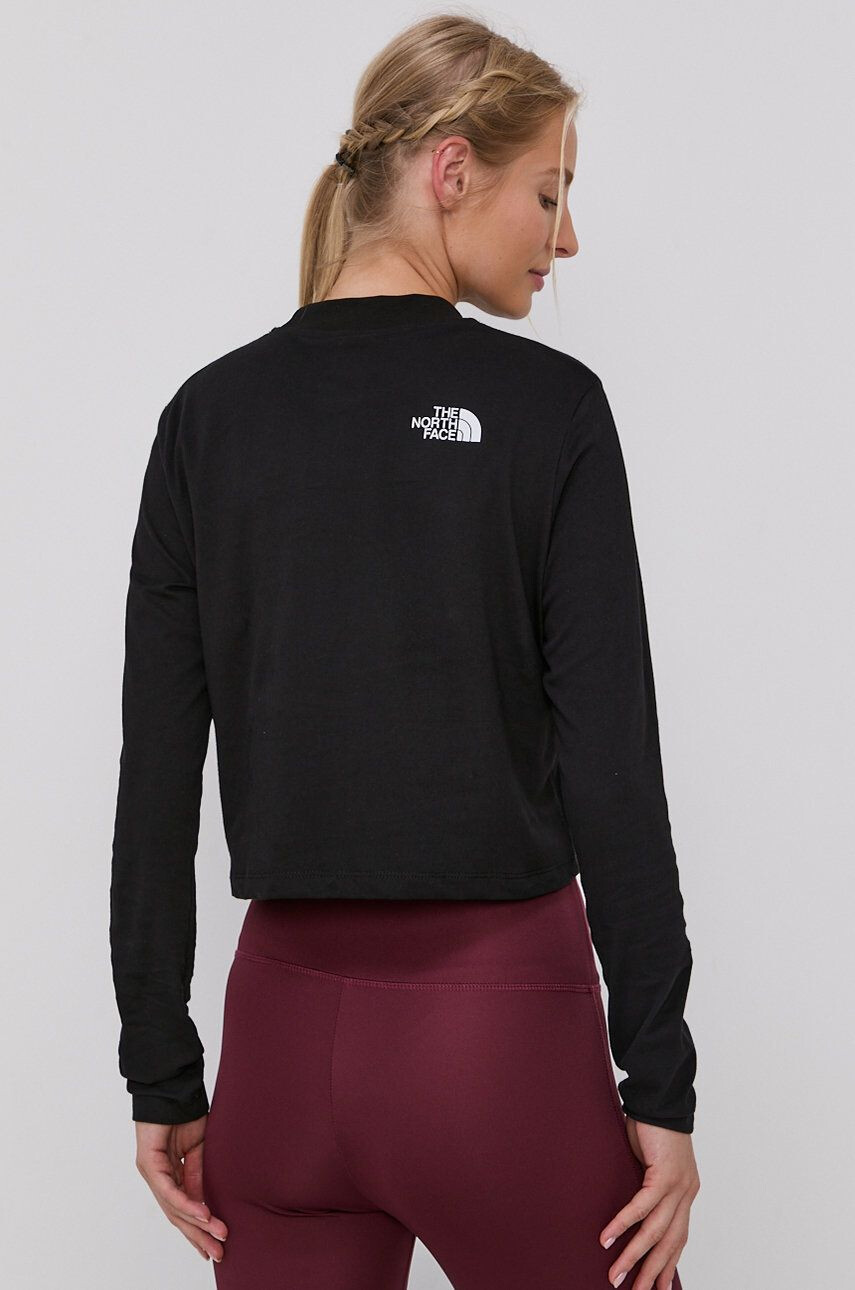 The North Face Longsleeve din bumbac culoarea negru - Pled.ro