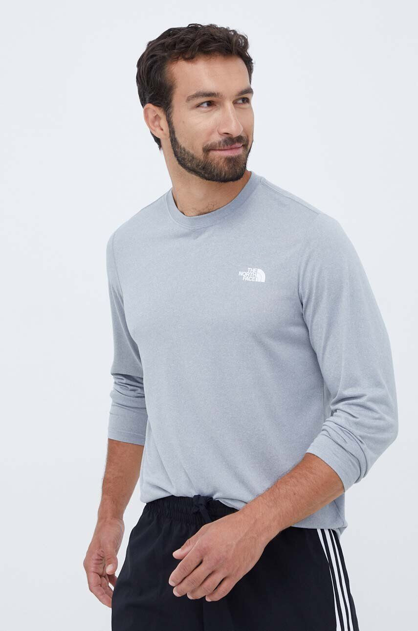 The North Face longsleeve sport Reaxion culoarea gri melanj - Pled.ro