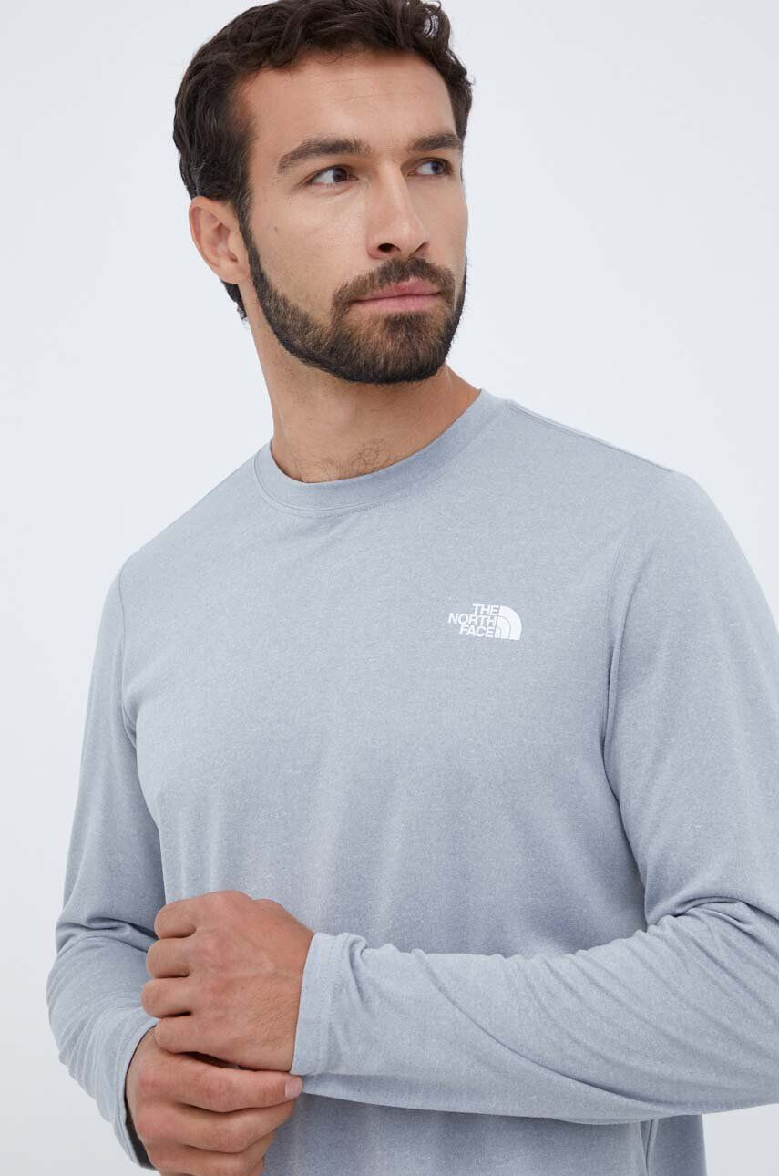 The North Face longsleeve sport Reaxion culoarea gri melanj - Pled.ro