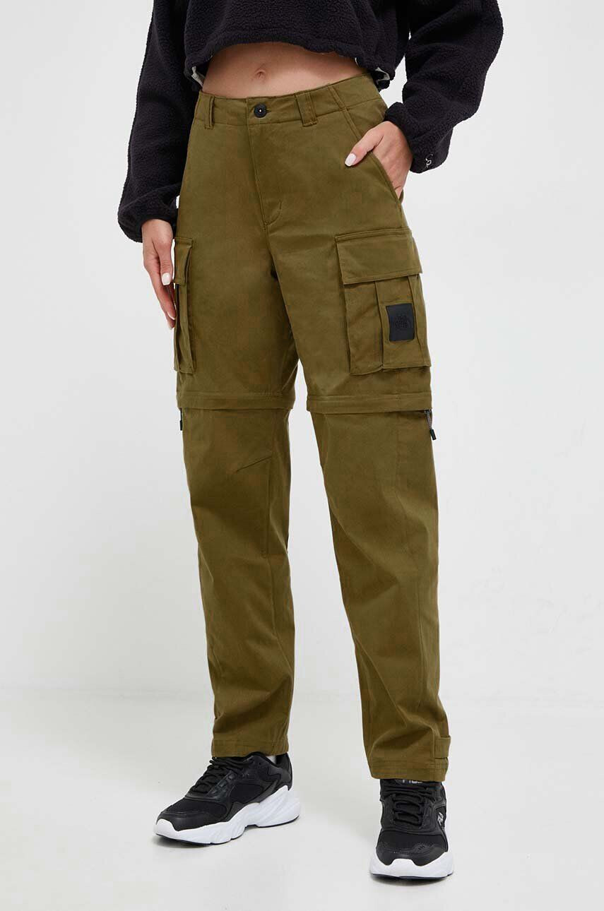 The North Face pantaloni femei culoarea verde drept high waist - Pled.ro