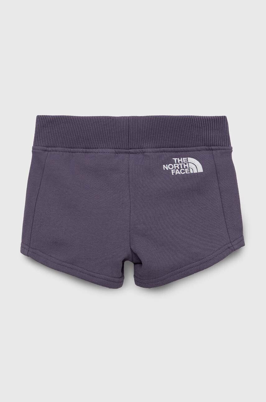 The North Face pantaloni scurți din bumbac pentru copii culoarea violet cu imprimeu - Pled.ro