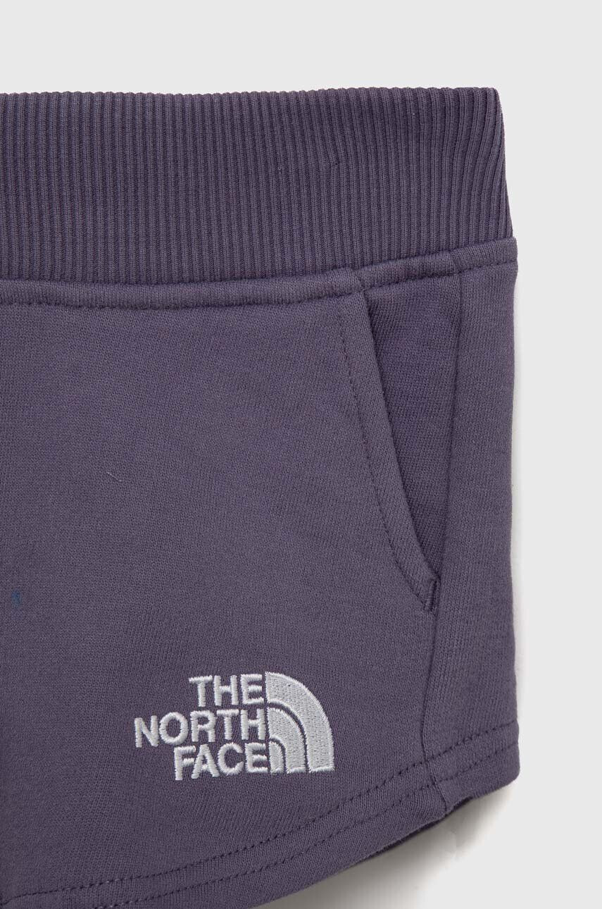 The North Face pantaloni scurți din bumbac pentru copii culoarea violet cu imprimeu - Pled.ro